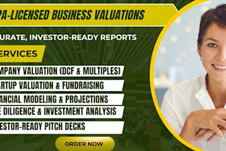 do CPA business valuation, company valuation and dcf financial analysis