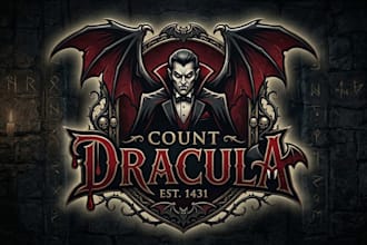design a unique and gothic dracula logo for your brand