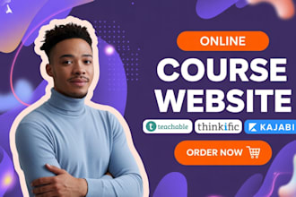create teachable website, podia, thinkinfic website for online course