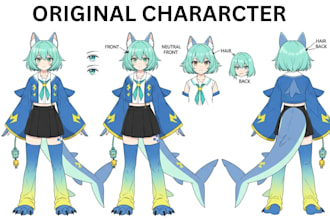 draw a detailed character reference sheet for your original character oc ych