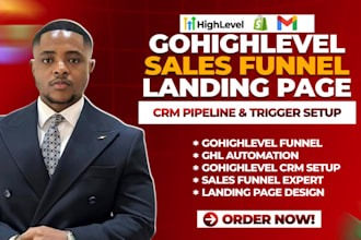 build gohighlevel or n8n automation, crm funnel, landing page and workflow setup