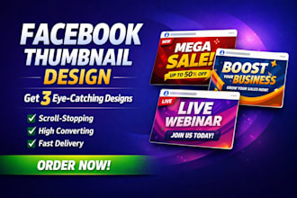 design facebook thumbnail for ads, posts and business marketing