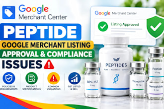 list peptide products on google merchant center and approve error fix