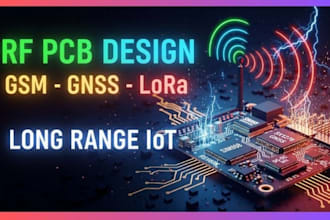 design rf pcb for GSM, gnss, lora, nb iot, with antenna and power system