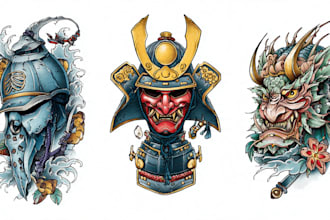 draw japanese traditional tattoo design