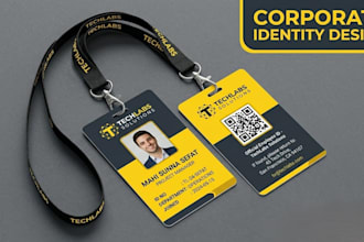 design professional corporate id cards or employee badges