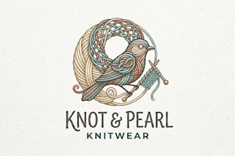 design a cute and professional knitting logo for your brand