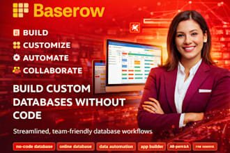 build baserow database, automation, dashboard and client portal