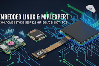 do embedded linux and mipi expert, cm4 cm5, stm32, esp32, iot pcbs lvds display