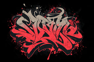 make hand drawn graffiti logo design