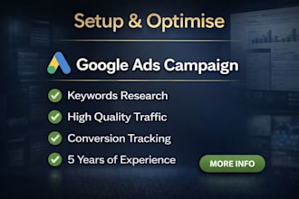 setup and optimize google ads PPC campaigns for more sales