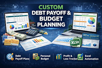 custom debt payoff plan personal budget planning profit, loss spreadsheet