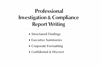 write a professional investigation or compliance report