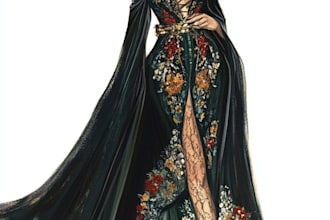 draw fashion illustration, design collections any line art