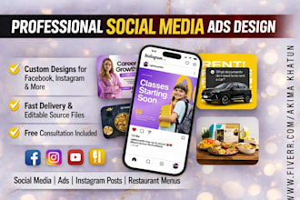 do social media advertising, facebook ads post, instagram post, carousel design
