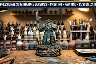 do 3d print and paint, hand painting figure miniature warhammer model stl print