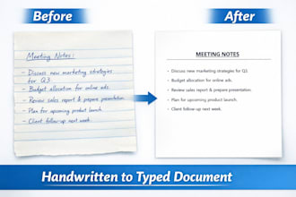 fast accurate handwritten PDF image to word typing