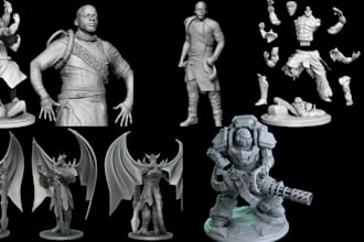 create 3d miniature, 3d warhammer 40k, aos, dnd, 3d figurine for printing