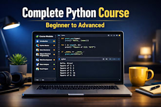 create complete python programming course from beginners to advanced