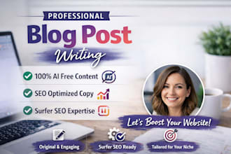 write ai free blog post for your website using surfer SEO