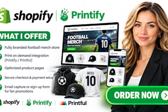 build shopify pod football website jersey print on demand printify merch store