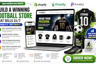 build shopify pod football website jersey print on demand printify merch store
