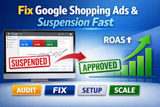 audit fix setup and manage shopping ads ppc campaign fix google ads suspension
