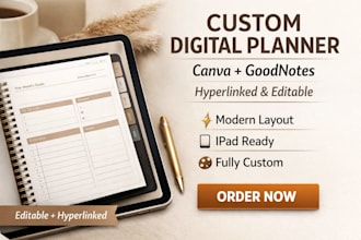 create canva digital planner and goodnotes journal template