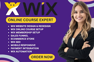 set up wix membership site wix online course  wix website design sales funnel
