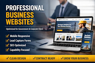 create a business website optimized for government contracting and growth