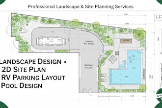 landscape design 2d site plan and rv parking layout pool design
