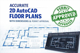 create accurate 2d autocad floor plans with dimensions for permit approval
