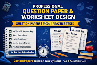 create professional question papers, mcqs, and practice worksheets