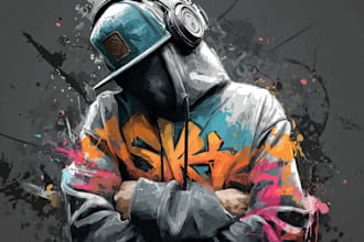 create a catching spray paint graffiti logo