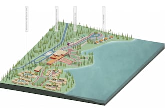 do architectural axonometric concept diagram, site analysis