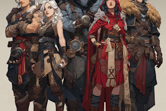 make dnd group party dnd character art, dnd party