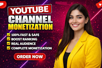 do complete youtube monetization and promotion