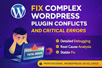 fix complex wordpress plugin conflicts and critical errors