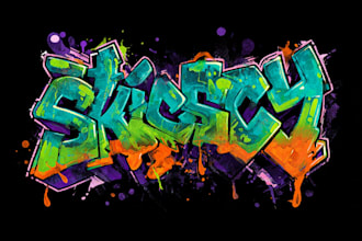 design a custom graffiti logo in street art style