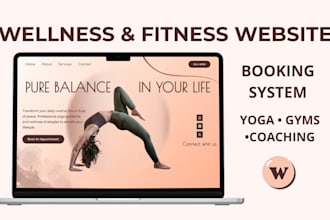 design a boutique yoga and wellness website with booking