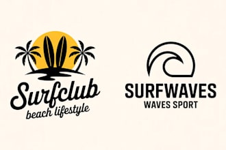 design an awesome surf logo design for brand tshirt