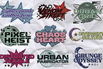 create y2k grunge streetwear logo for you