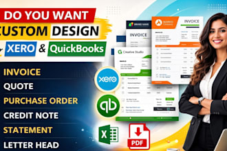 design xero custom invoice design template  for your business