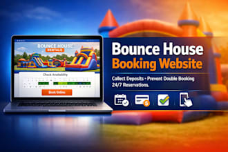 build a bounce house booking page that collects deposits