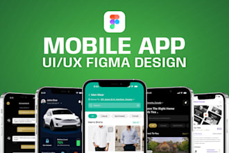 create mobile app design UI UX for business, medical, ecommerce apps