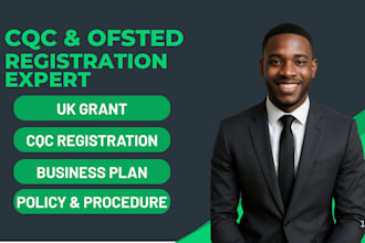 write uk grants, bid proposal, cqc and ofsted registration, policy and procedure