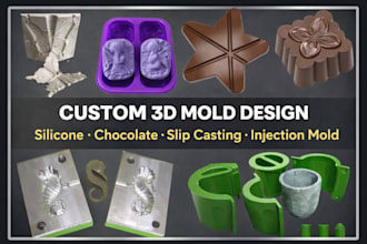 create a custom 3d silicone mold design and injection mold  modeling
