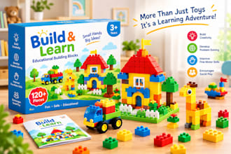 design creative educational toy packaging box with 3d mockup