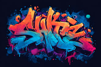 create modern street art graffiti typography logo
