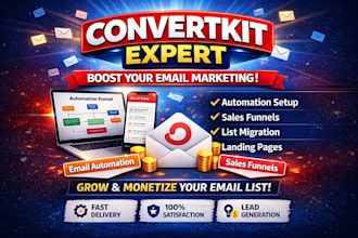 be your convertkit or kit expert, design convertkit newsletter or email template